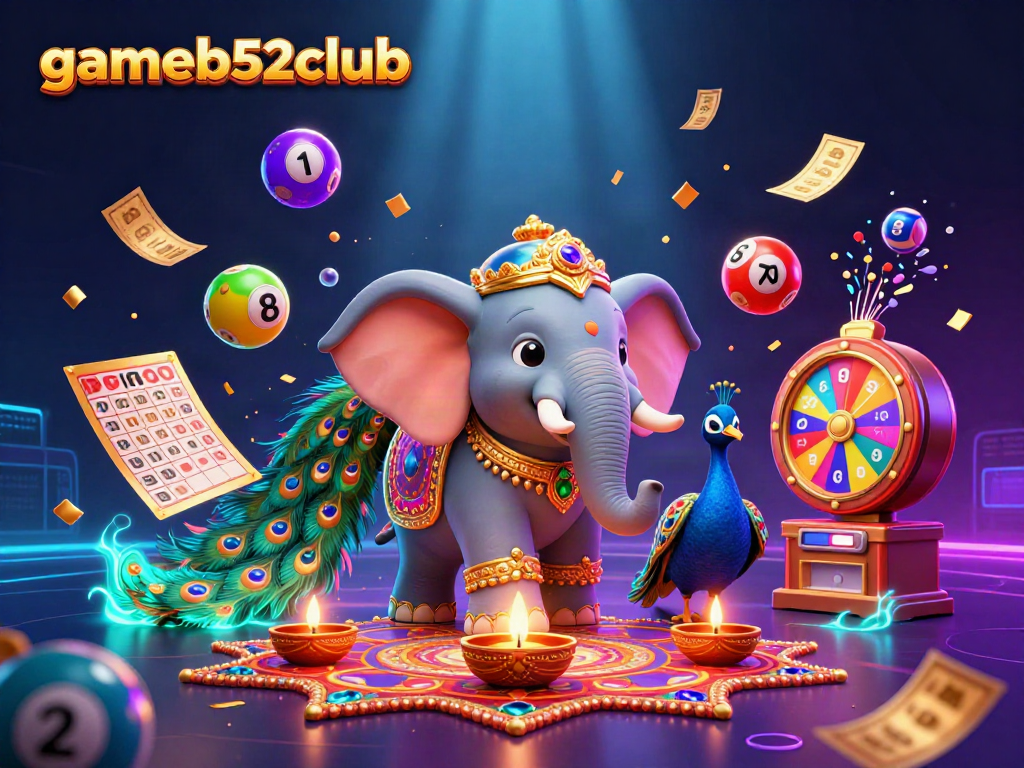 Experience the vibrant excitement of gameb52club with colorful lottery elements and lively characters.
