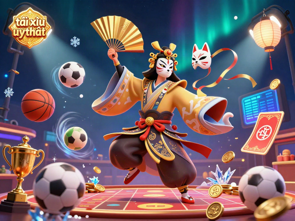 Engage in tài xỉu uy tín with a vibrant 3D casino scene showcasing dynamic characters and elements.