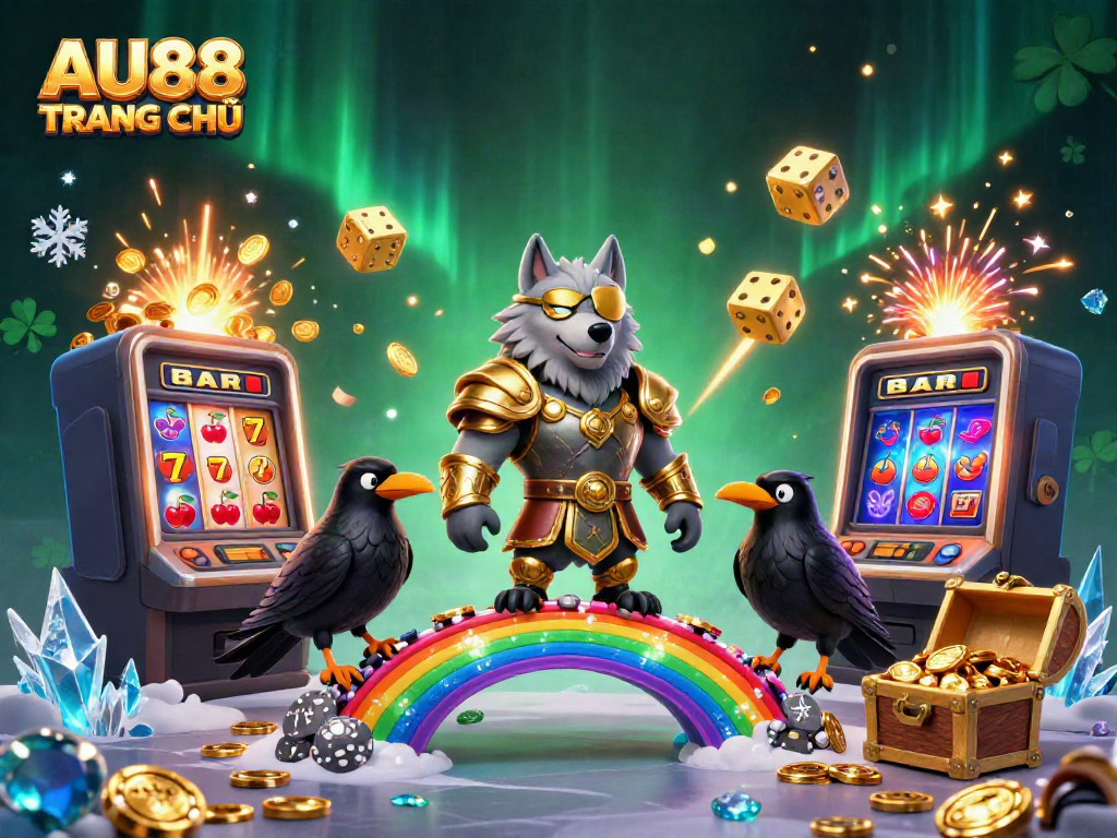 Experience the excitement of AU88 TRANG CHỦ with vivid 3D characters and dynamic casino elements.