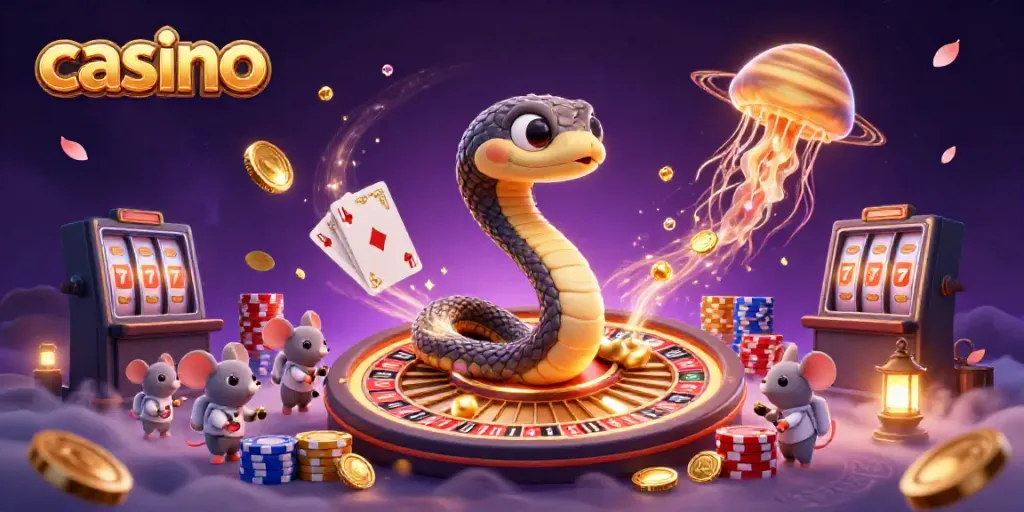 Experience a thrilling casino scene with astronaut mice betting and a cosmic jellyfish dealer.