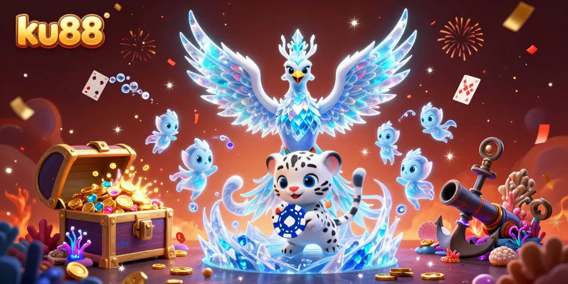 Engage in exciting betting adventures at ku88 with an enchanting 3D illustration of whimsical characters and vibrant casino elements.