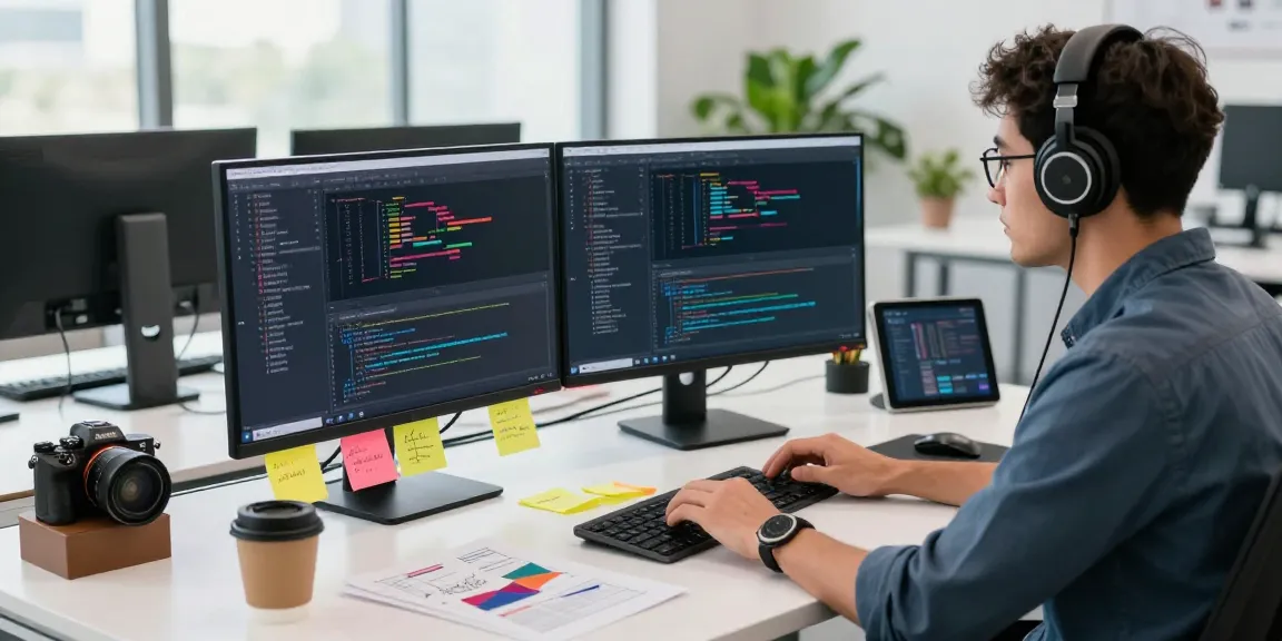Developer utilizing instant indexing in a tech workspace