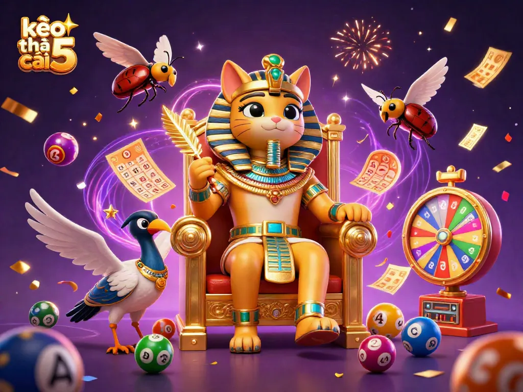 Experience thrilling odds with kèo nhà cái 5 through vibrant lottery elements and energetic characters.