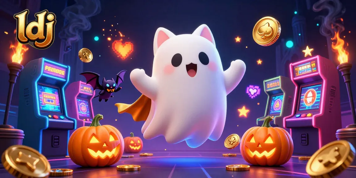 Experience the excitement of ldj's playful ghost cat in a casino setting with vibrant gaming elements.