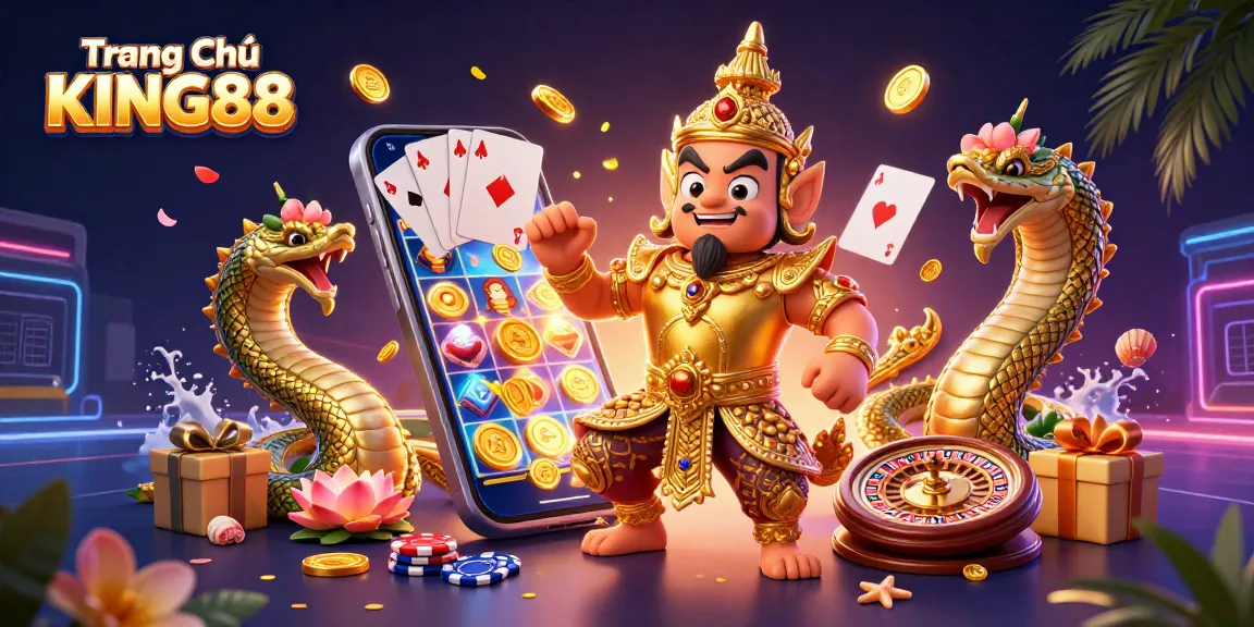 Experience exciting gaming with Trang Chủ KING88 featuring vibrant slots and friendly guardians.