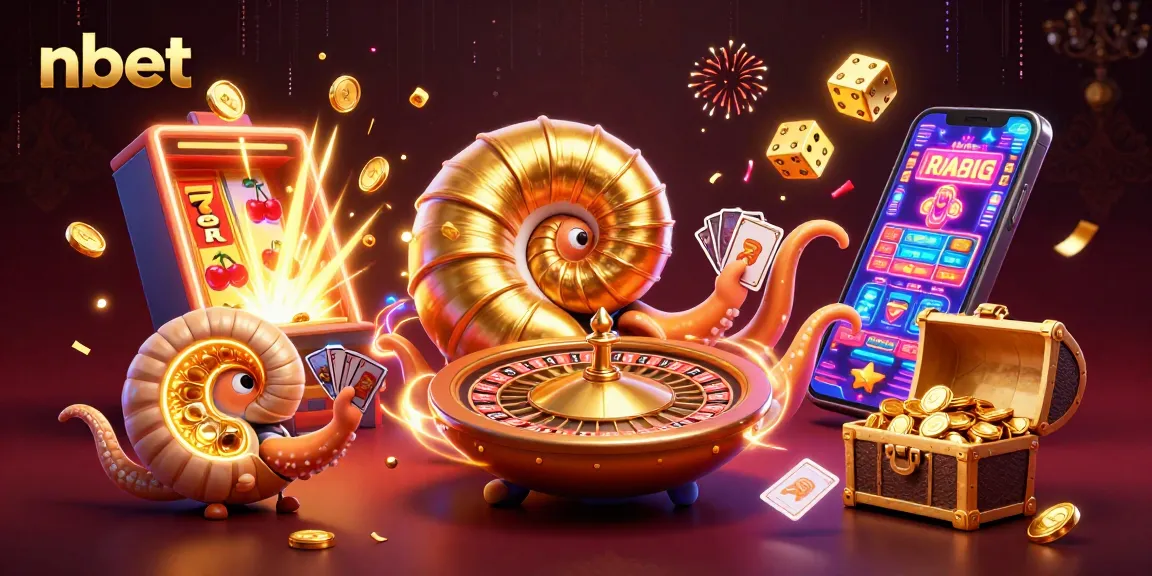Win big with nbet at this vibrant casino-themed illustration showcasing thrilling gameplay.