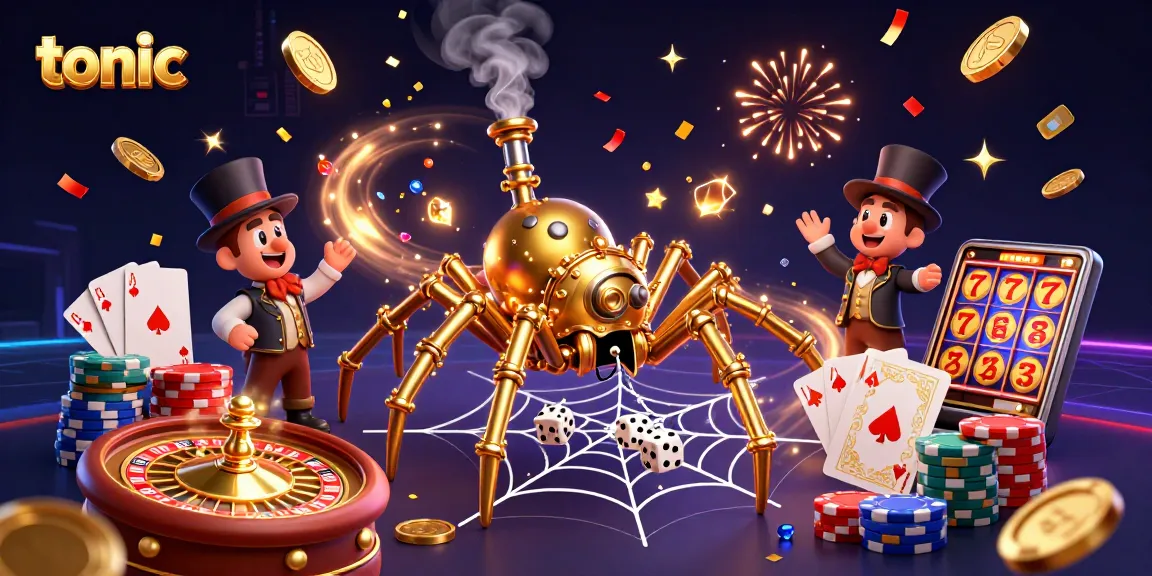 Engage with tonic's thrilling casino adventure featuring a golden spider and dynamic gaming elements.