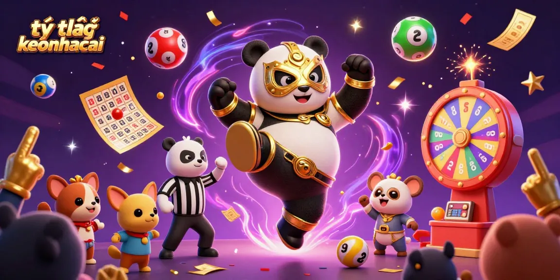 Experience the exhilarating world of tỷ lệ keonhacai with dynamic gaming elements like colorful lottery balls and a lively crowd.